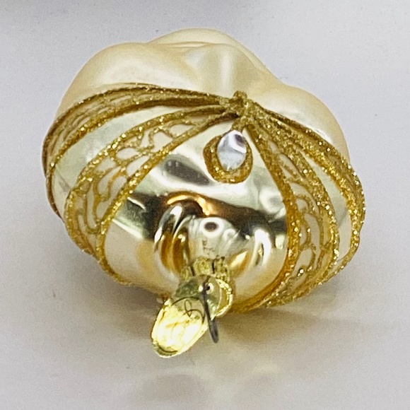 Juwel Vintage Gold Glitter Mask Mardi Gras Carnival Ornament - Picture 3 of 5